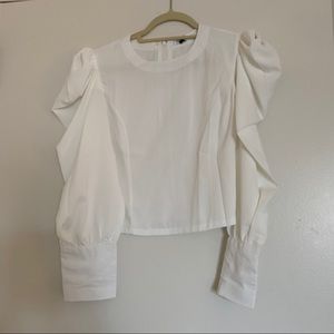 NWT - Nasty Gal White Puff Sleeve Top